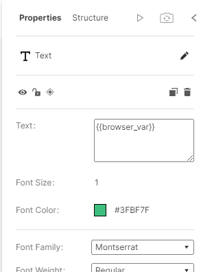 Variables in Text Element